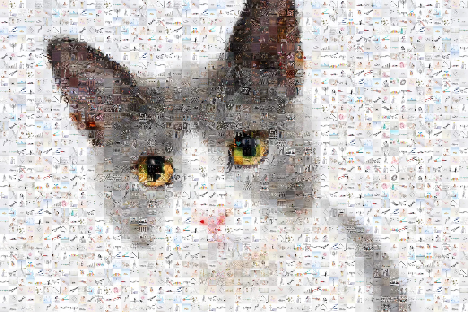 Кот, собранный из двух тысяч маленьких фотографий одного размера
