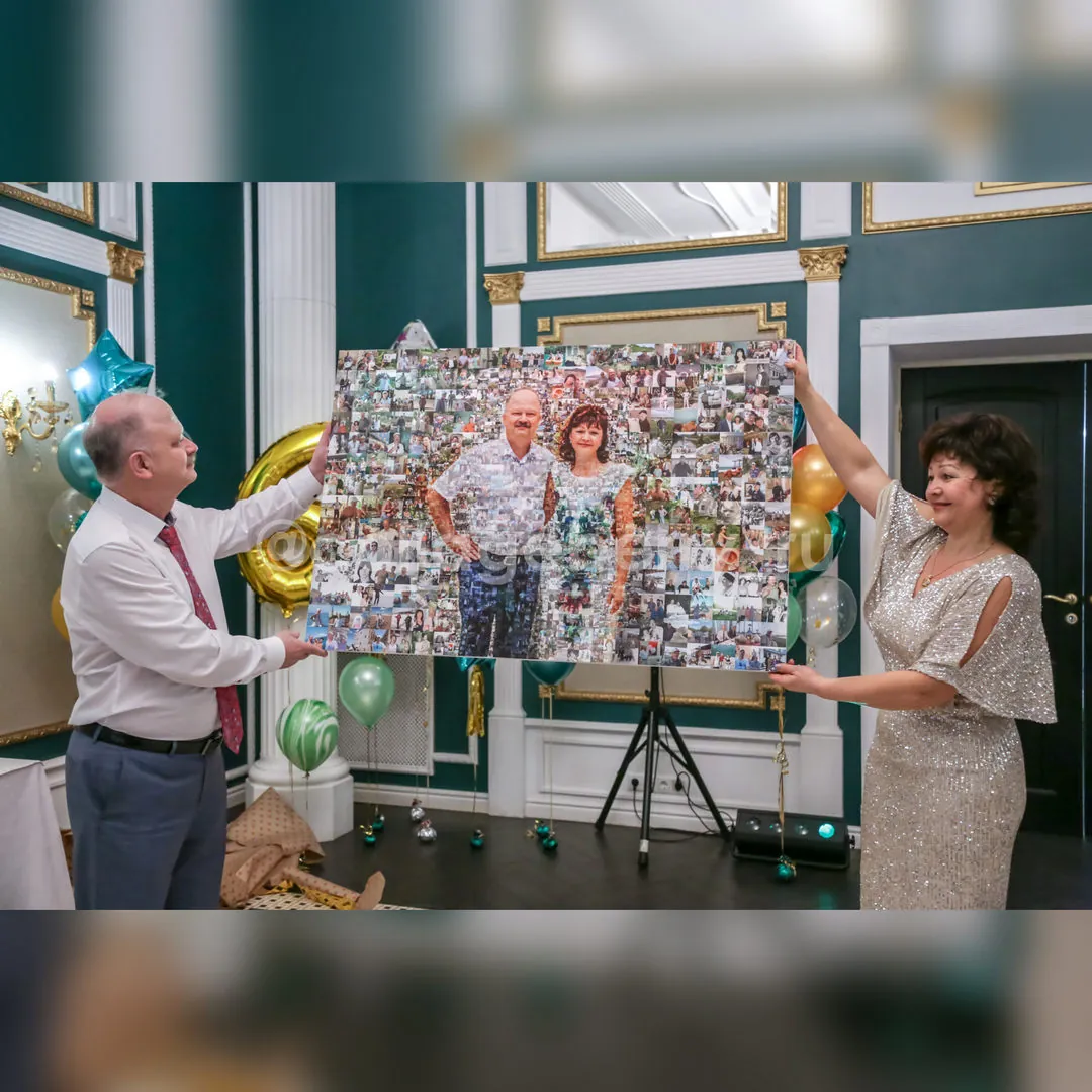 Вручение фотомозаики на празднике
